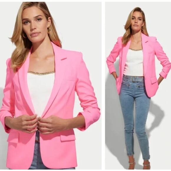 GENERATION LOVE Madison Crepe Blazer Candy Pink Sz S $348 {3P8} - Picture 1 of 5